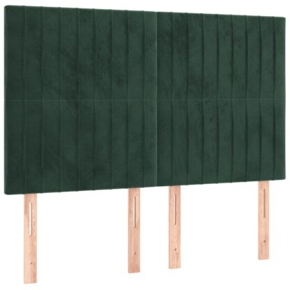 Boxspringbett mit Matratze Dunkelgrün 140x190 cm Samt - Image 6