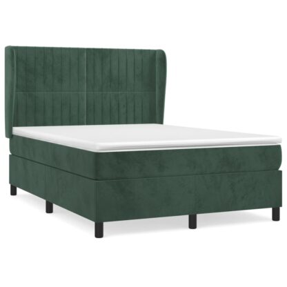 Boxspringbett mit Matratze Dunkelgrün 140x200 cm Samt - Image 2