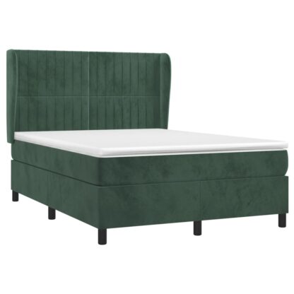 Boxspringbett mit Matratze Dunkelgrün 140x200 cm Samt - Image 3