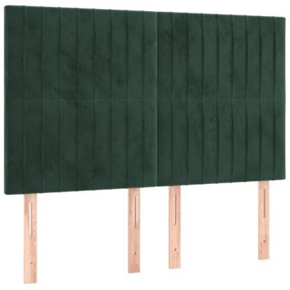 Boxspringbett mit Matratze Dunkelgrün 140x200 cm Samt - Image 6