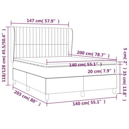 Boxspringbett mit Matratze Dunkelgrün 140x200 cm Samt - Image 7