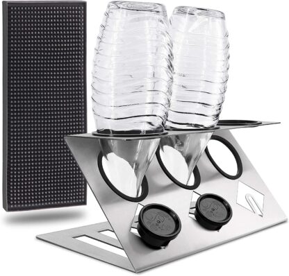 Flaschenhalter Edelstahl für 3 Flaschen Z-  Silber Sodastream