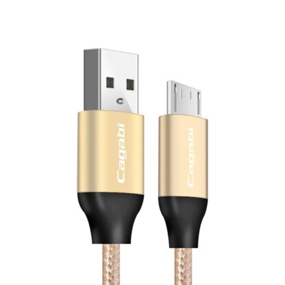 Ladekabel Micro-USB, 3m, rund, Farbe Gold