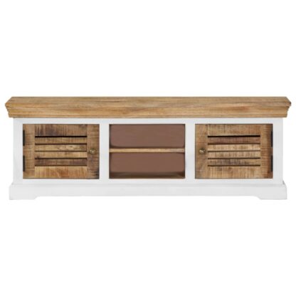 TV-Schrank 118 x 30 x 40 cm Massivholz Mango - Image 2