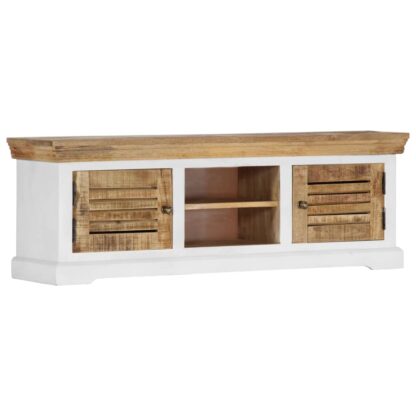 TV-Schrank 118 x 30 x 40 cm Massivholz Mango - Image 11