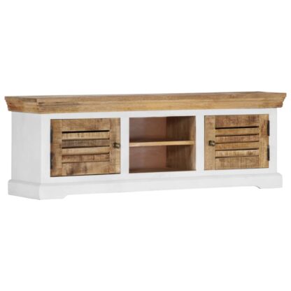 TV-Schrank 118 x 30 x 40 cm Massivholz Mango - Image 8