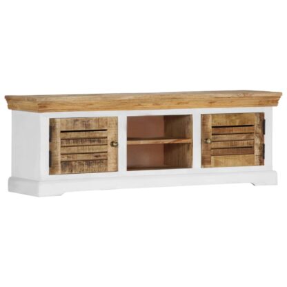 TV-Schrank 118 x 30 x 40 cm Massivholz Mango - Image 9