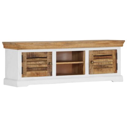 TV-Schrank 118 x 30 x 40 cm Massivholz Mango - Image 10