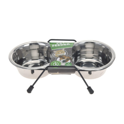 Fressnapf Edelstahl 2er Set mit Ständer Ø 10 cm - Image 2