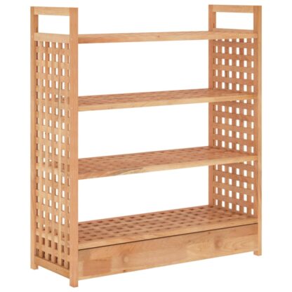 Schuhregal mit Schublade 70x27x81 cm Massivholz Nussbaum - Image 2