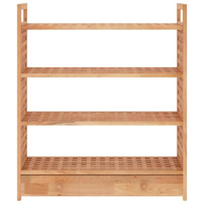 Schuhregal mit Schublade 70x27x81 cm Massivholz Nussbaum - Image 5