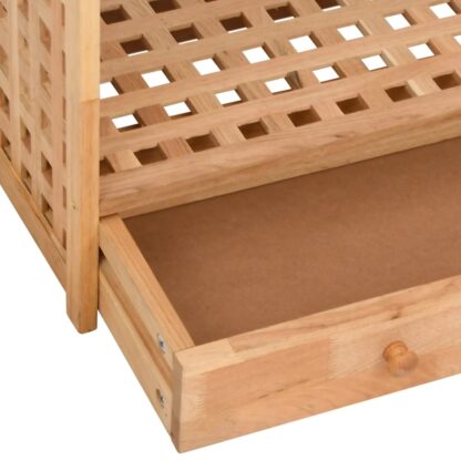 Schuhregal mit Schublade 70x27x81 cm Massivholz Nussbaum - Image 8