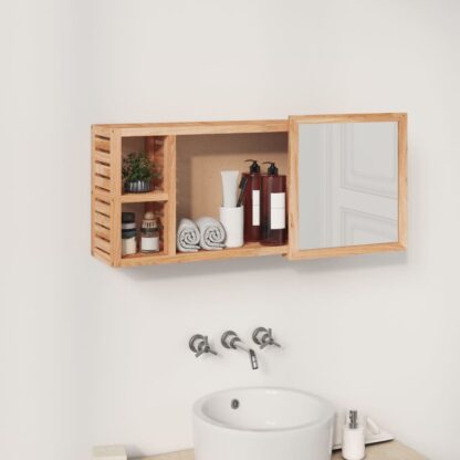 Spiegelschrank 80x17x34 cm Massivholz Nussbaum - Image 3