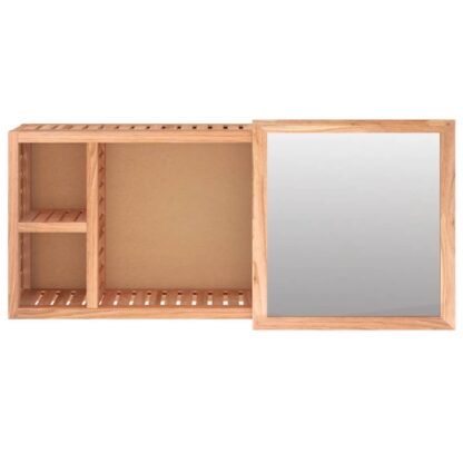 Spiegelschrank 80x17x34 cm Massivholz Nussbaum - Image 4