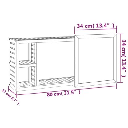 Spiegelschrank 80x17x34 cm Massivholz Nussbaum - Image 8