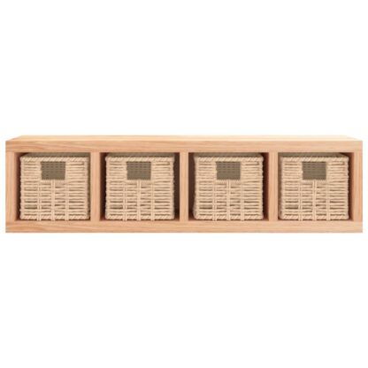 Wandregal mit Körben 62x18x16 cm Massivholz Nussbaum - Image 3