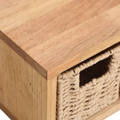 Wandregal mit Körben 62x18x16 cm Massivholz Nussbaum - Image 5