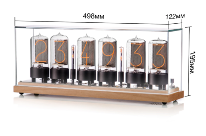 ZIN-70 Nixie-Uhr auf Ahorn Holzbasis und Glasabdeckung. - Image 2