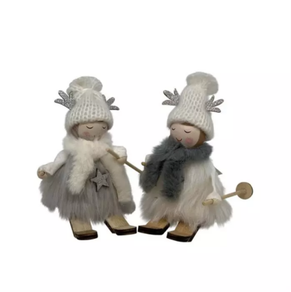Deko Engel auf Ski  2 fach assortiert  Grösse:  L:12cm B:5cm H:11cm [6 Stk.]