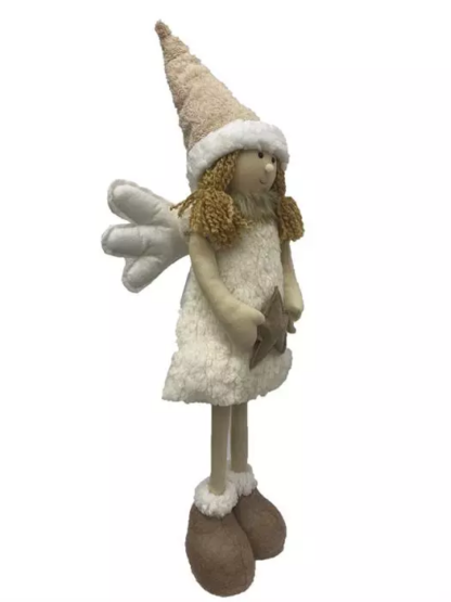 Deko Engel stehend  mit Stern in der Hand H61cm  Farbe: weiss / Natur [4 Stk.] - Image 2