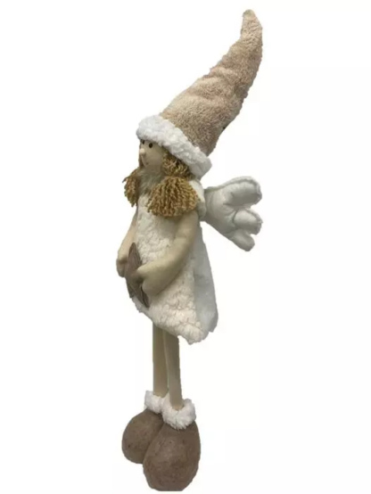Deko Engel stehend  mit Stern in der Hand H61cm  Farbe: weiss / Natur [4 Stk.] - Image 3