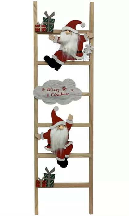 Deko Holzleiter dekoriert  mit X-mas Motiven  L:3cm B:25cm H:90cm [4 Stk.]