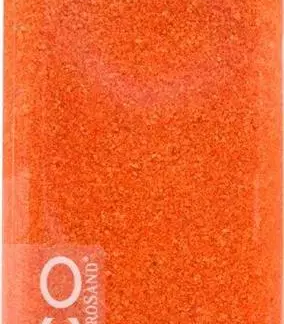 Dekosand 0.5mm orange - Flasche eckig  Inhalt: 825gramm/ 550ml  Deckel: silber [6 Stk.]