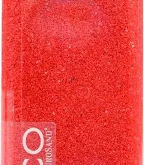 Dekosand 0.5mm rot - Flasche eckig  Inhalt: 825gramm/ 550ml  Deckel: silber [6 Stk.]
