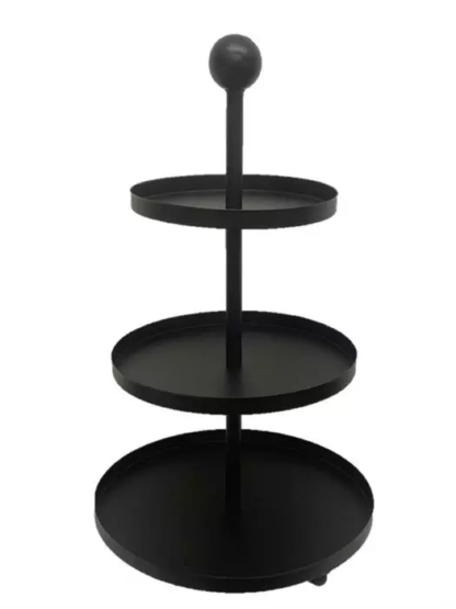 Etagere aus Metall  mit 3 Etagen  in Schwarz [4 Stk.]