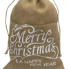 Jutesack natur  mit Schriftzug Merry Christmas in Weiss  38x50cm [10 Stk.]