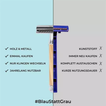 Rasierhobel aus  100% Olivenholz und  Metall inkl. Jutebeutel  zur Aufbewahrung [4 Stk.] - Image 5