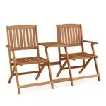 Stuhlset mit Tisch Holz SALEMA