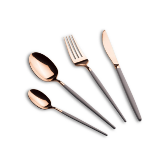 24-teiliges Besteck Set Taupe - Rose Gold