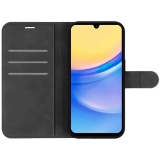 Just in Case Pu-Leder Book Hülle Schwarz Samsung Galaxy A15/A15 5G