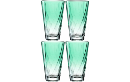 Leonardo Trinkglas Twist 300 ml, 4 Stück, Türkis