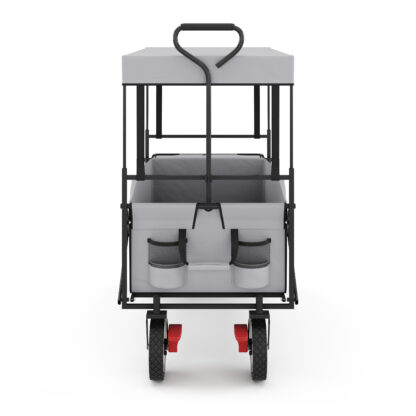 Bollerwagen faltbar mit Dach TOMMY grau - Image 4
