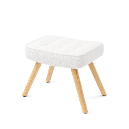 Sessel mit Hocker TEDDY weiss - Image 8