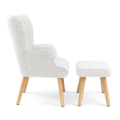 Sessel mit Hocker TEDDY weiss - Image 3