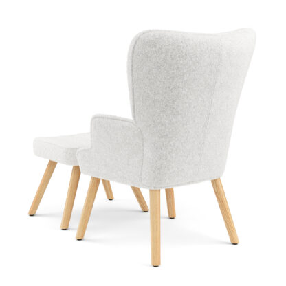 Sessel mit Hocker TEDDY weiss - Image 5