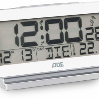 ADE Funkwecker mit Temperatur und Datumsanzeige, Weiss