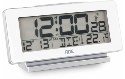 ADE Funkwecker mit Temperatur und Datumsanzeige, Weiss