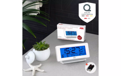ADE Funkwecker mit Temperatur und Datumsanzeige, Weiss - Image 2