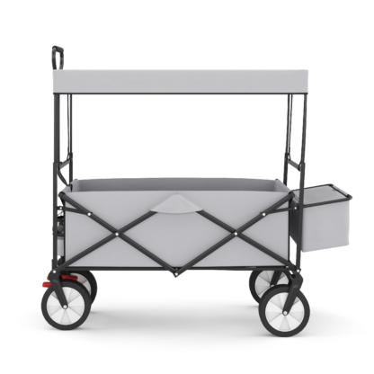 Bollerwagen faltbar mit Dach TOMMY grau - Image 3