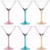 Leonardo Cocktailglas Brera 230 ml, 6 Stück, Himmelblau/Pfirsich/Rosa