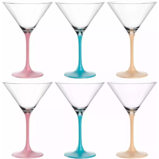 Leonardo Cocktailglas Brera 230 ml, 6 Stück, Himmelblau/Pfirsich/Rosa