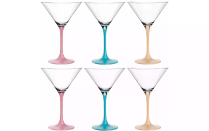 Leonardo Cocktailglas Brera 230 ml, 6 Stück, Himmelblau/Pfirsich/Rosa
