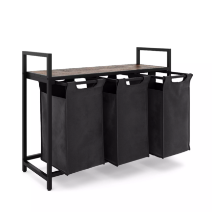 Wäschekorb mit 3 Fächer schwarz - Image 2