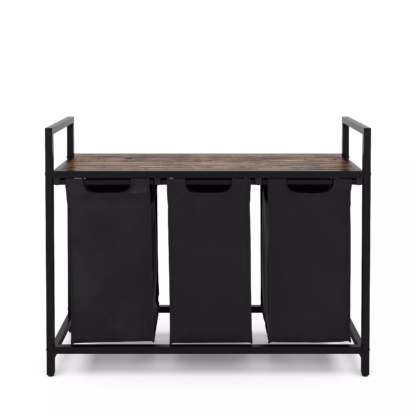 Wäschekorb mit 3 Fächer schwarz - Image 3