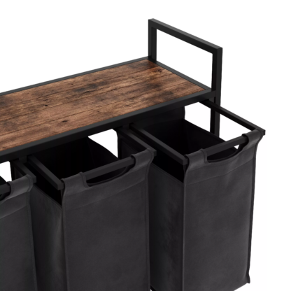 Wäschekorb mit 3 Fächer schwarz - Image 5