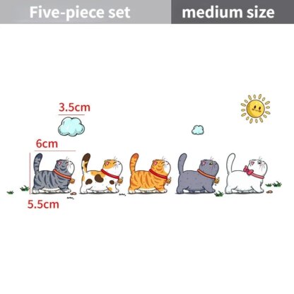 Katzen Auto-Sticker Set, 5-teilig - Image 6